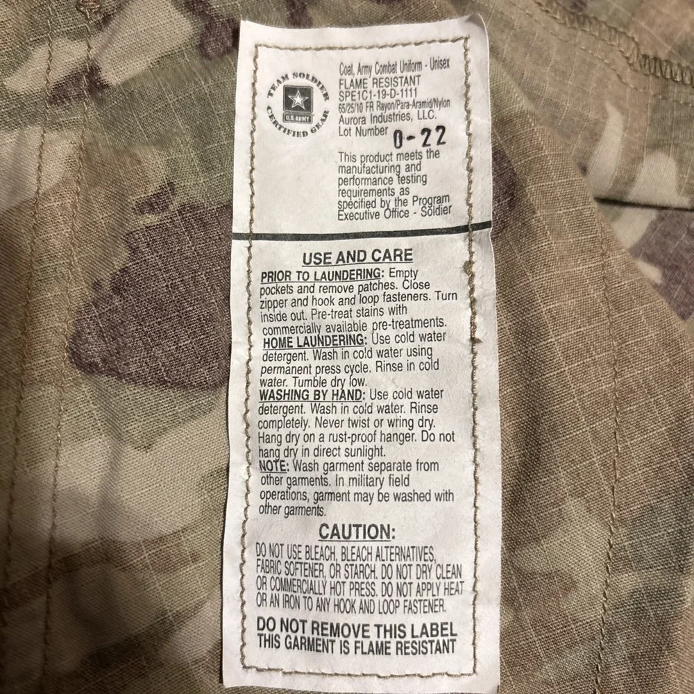 NWT-US Army Jacket Small-Short Camo Perimeter‎ Insect Guard Coat Combat Uniform
